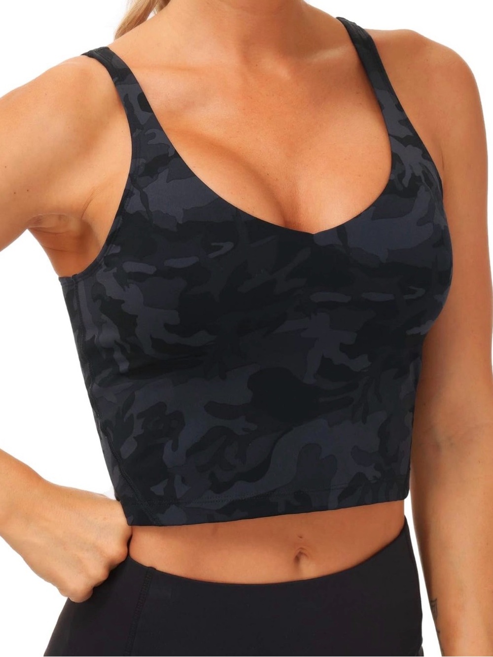 The Gym People Camo Align Cropped Tank